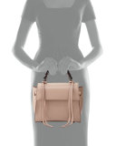 Angel Sensua Small Satchel Bag, Skin/Dark Red
