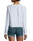 Grace Striped Lace-Up Top