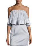 Not-To-Be Ruffled Crop Top, Gray