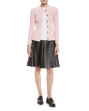 Laminated Boucle Full Skirt, Black