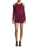 Kila Cold-Shoulder Jersey Dress, Burgundy