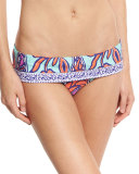 Balinese Batik Fold-Over Swim Bottom, Multicolor