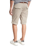 Flat-Front Cotton Shorts
