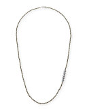 Freshwater Pearl Pyrite Necklace with Diamonds, 38"
