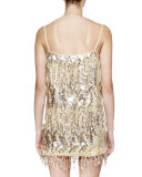 Sleeveless Embellished Mini Dress, Gold/Silver