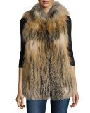 Multicolored Fox Fur Vest, Natural