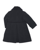 Velvet-Trim Wool-Blend Coat, Black, Size 4-6X