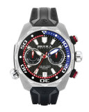 47mm ProDiver Chronograph Watch with Rubber Strap, Black/Silver