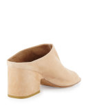 Petra Suede Block-Heel Mule Sandal