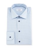 Contemporary-Fit Soft-Check Dress Shirt, White/Navy/Blue