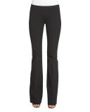 Mid-Rise Flare-Leg Pants, Black