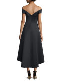 Enico Off-The-Shoulder Dress, Black