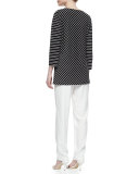 Bias-Striped Knit Tunic