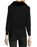 Fur-Collar Cashmere Shrug