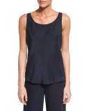 Silk Bias Tank, Ink