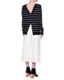 Long-Sleeve Striped Sweater, Ultramarine