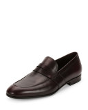 Gaudo Calfskin Penny Loafer, Wine