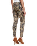 The Ankle Skinny Royal Leopard Jeans