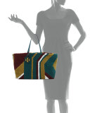 Britten Shearling Tote Bag, Oceano