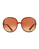 Round Capped Plastic & Metal Sunglasses