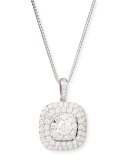 Bouquet 18k White Gold Square Diamond Pendant Necklace