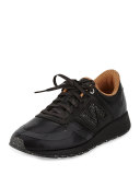 Men's MRL420 Leather Trainer Sneaker, Black/Tan