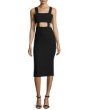 Celeste Cutout Midi Dress, Black