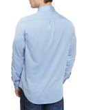 Jersey Long-Sleeve Sport Shirt, Pale Blue