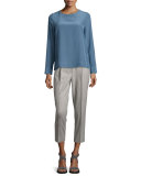 Cropped Flannel Pants, Stone
