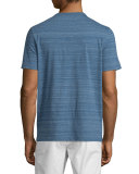 Space-Dye Short-Sleeve Henley Tee, Prussian Blue
