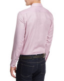 Solid Woven Sport Shirt, Dark Pink