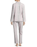 Animal-Print Pajama Set, Pink/Gray, Plus Size