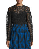 Lace Drop-Shoulder Tunic, Black