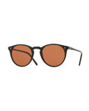 O'Malley NYC Peaked Round Sunglasses, Black