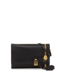 Alix Small Zip & Padlock Crossbody Bag, Black