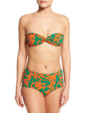 Minorca Printed Twisted Bandeau Swim Top, Athena/Green