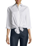 Leanne Pinstriped Blouse