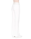 High-Waist Flare-Leg Pants, White