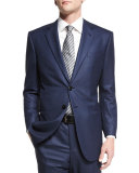 Taylor Birdseye Two-Piece Wool Suit, Navy