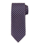 Flower & Medallion-Print Silk Tie