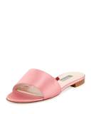 Costa Brava Flat Satin Slide Sandal, Blush