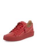 Men's Patent Leather Low-Top Sneaker, Red