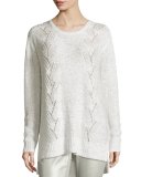 Sparkle Embellished Oversized Crewneck Sweater