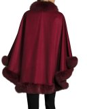 Fox-Trim Cashmere Cape