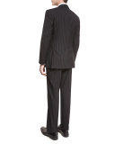 Anthony Wide-Pinstripe Wool Suit, Medium Gray