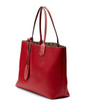 Reversible GG Leather Tote, Brown/Red