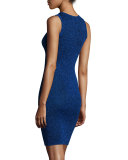 Disco Ribbed Metallic Tank Dress, UV Blue