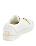 50mm Low-Top Leather Sneaker with Strap, White