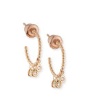 Bead 14K Rose Gold & Diamond Trio Hoop Earrings