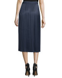 Lucy Pleated Tea-Length Skirt, Royal
